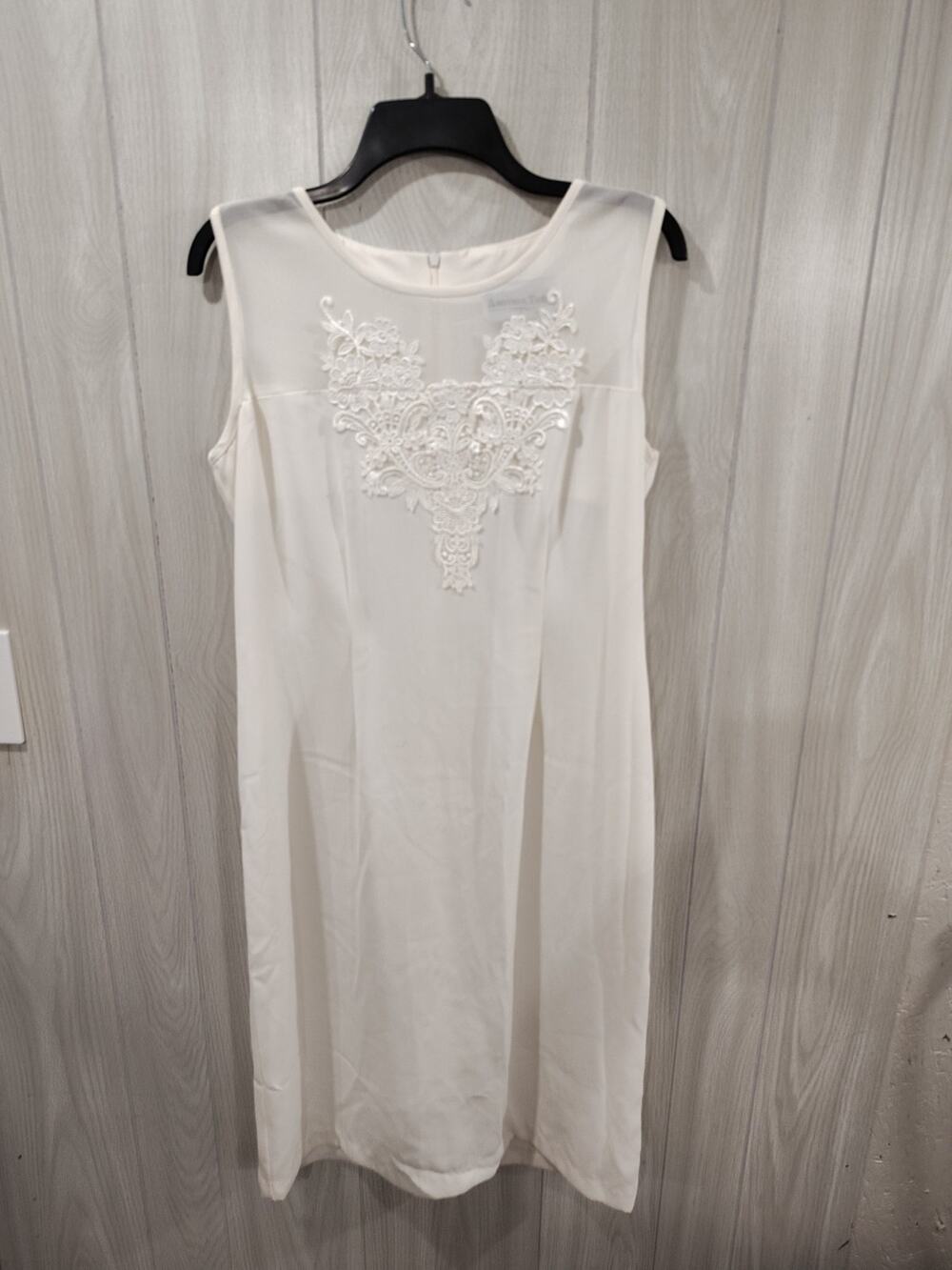 Vintage Another Thyme Embroidered Floral Ivory Dress Size 10 USA Bridesmaid...
